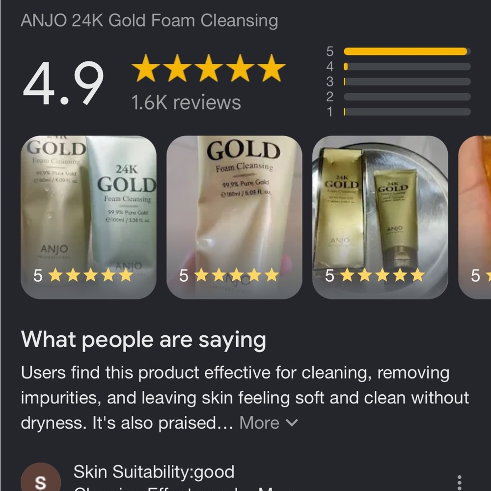 ANJO|24K Gold Cleansing foam| Korean skincare 180 ml| BNIB - Picture 2 of 4